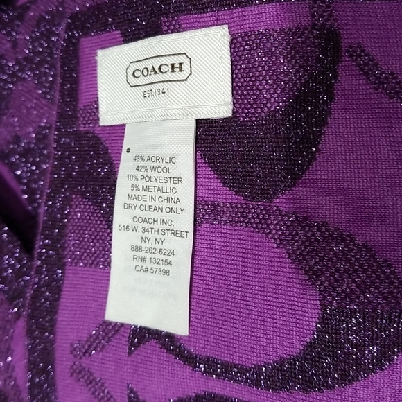 Coach purple scarf - gorgeous! 63x8inches beautiful purple ❤ - Picture 5 of 5